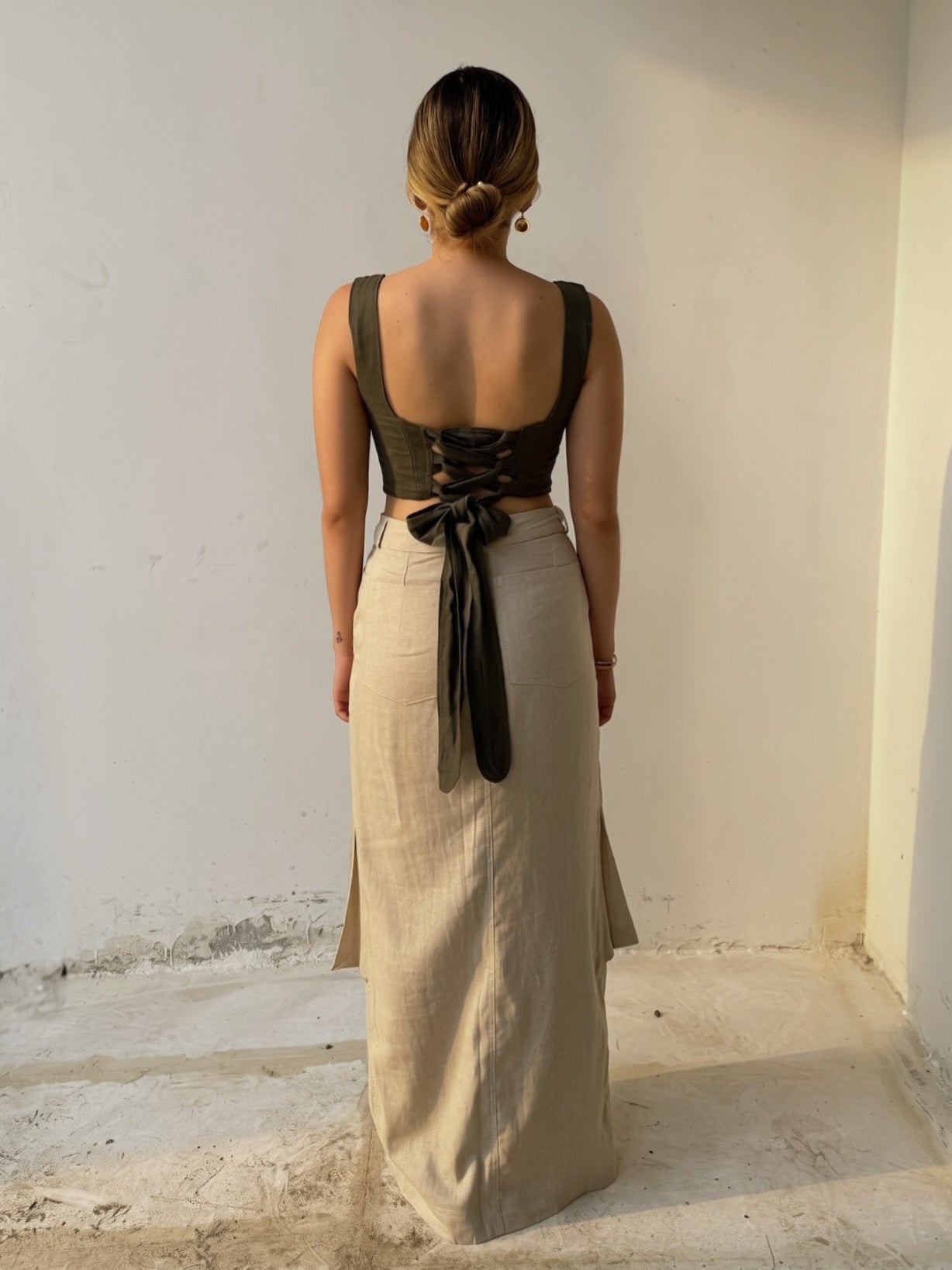 Falda Paula beige